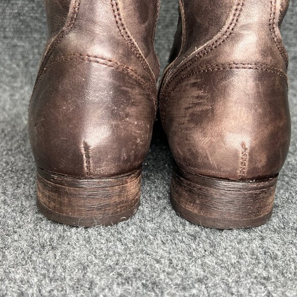 All Saints Spitalfields boots Women's 8 Rustic Brown Leather Moto Combat Lace Up - Picture 7 of 14